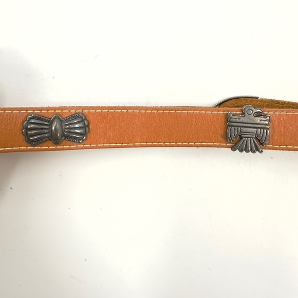 Vintage Ann Taylor Western Leather Concho Belt Womens Medium Southwest Tribal - Picture 3 of 14